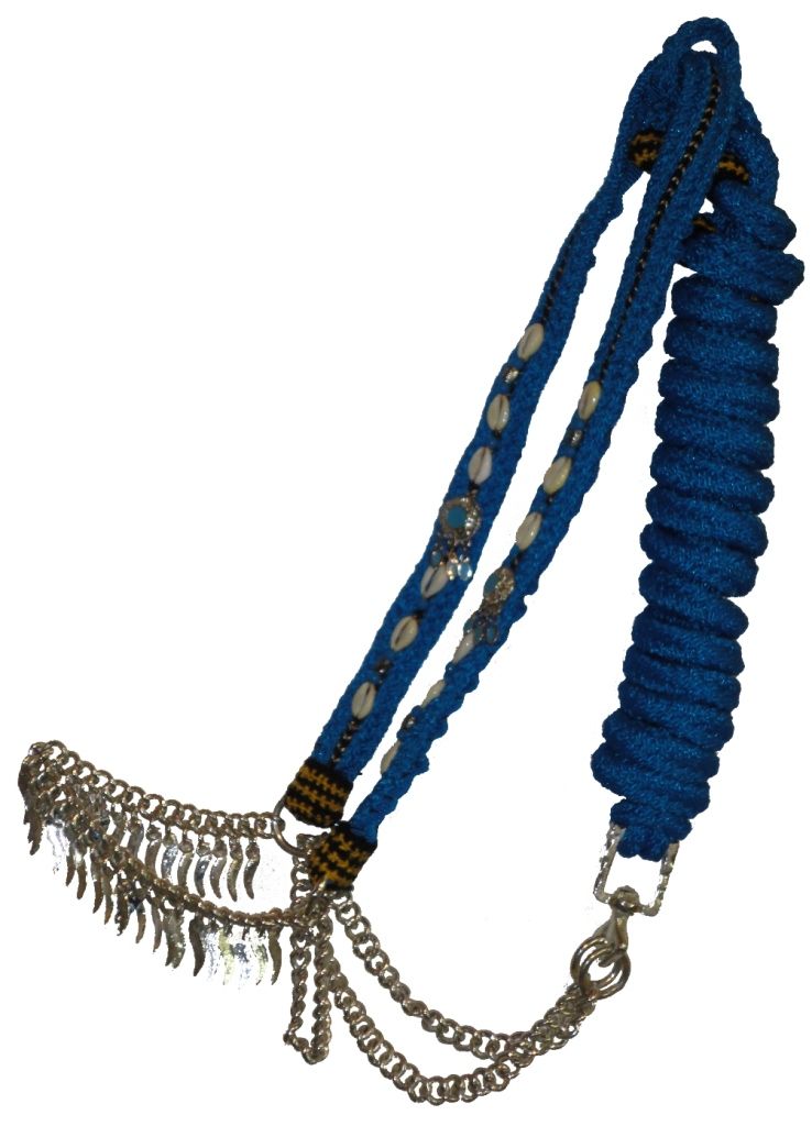 Bild Artikel Syrisches Showhalfter, Einfarbig Blau, Muscheln